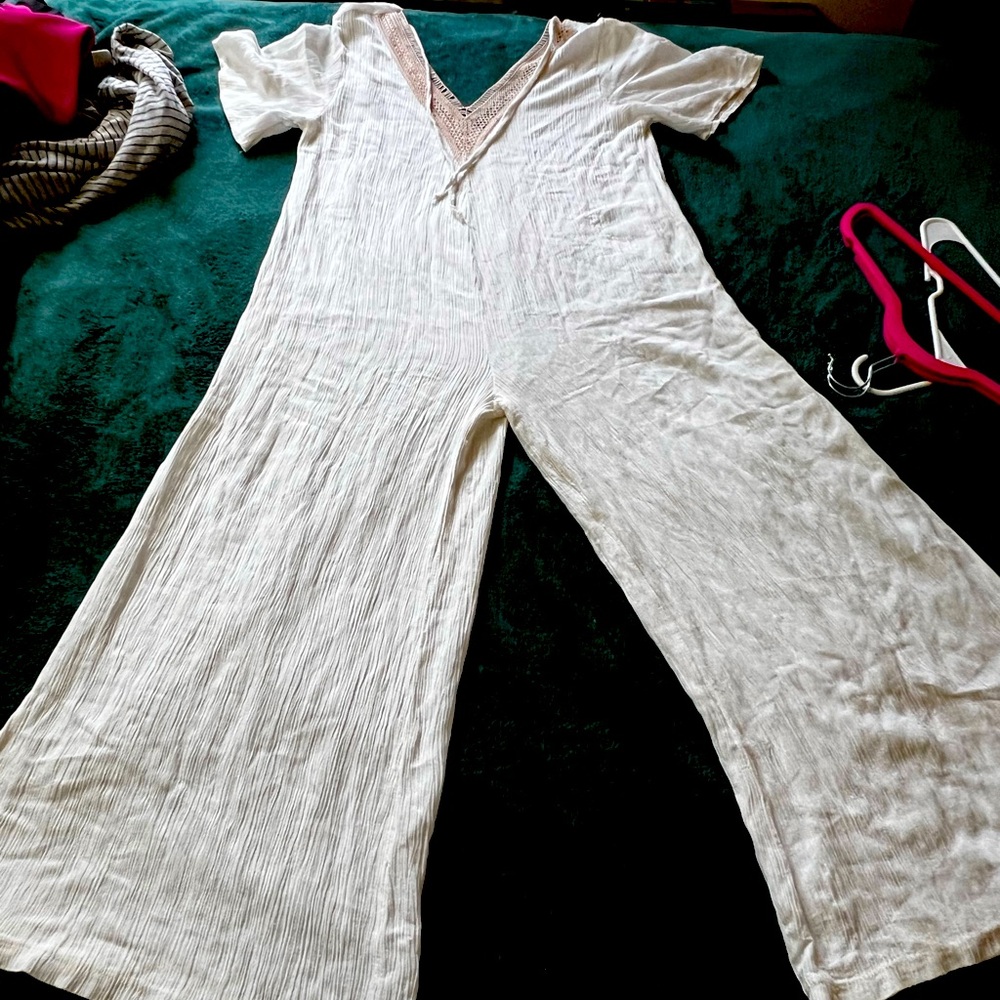 Breezy one piece jumpsuit, white, perfect for summer